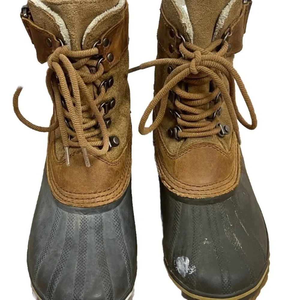 Sorel Women's Size 9 Winter Fancy Lace Mid Calf Boot Suede Leather Waterproof